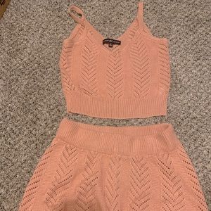 Pink knit 2 piece set